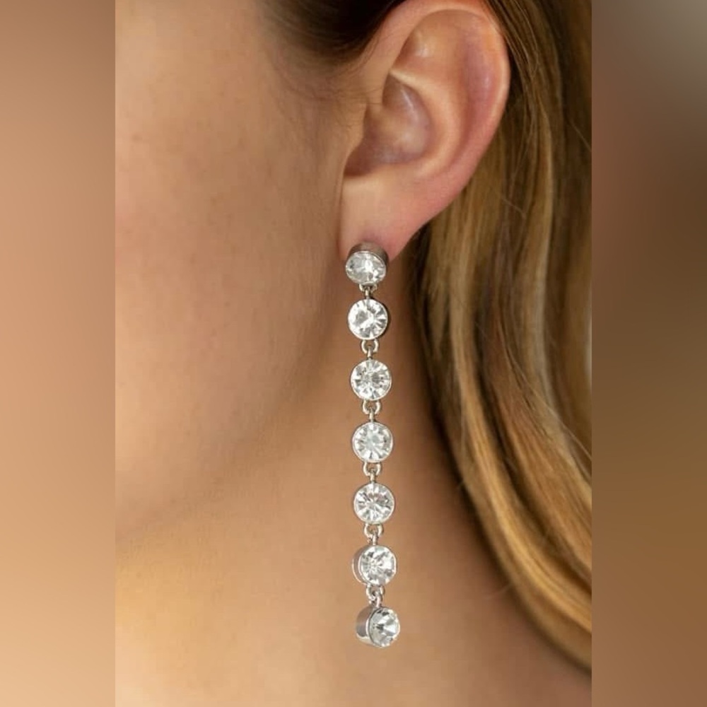 Crystal rhinestone multi stone drop earrings